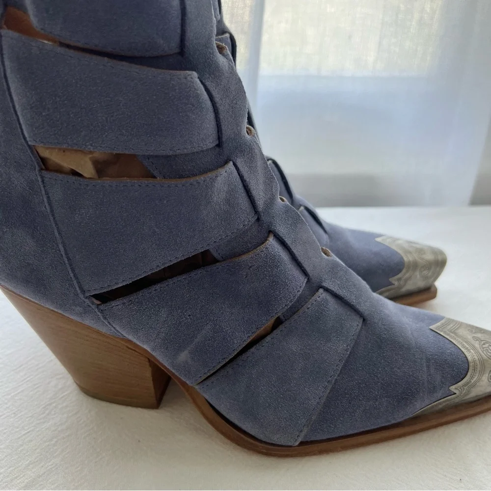 FREE PEOPLE Women’s BRAYDEN Fisherman Western Booties Snip Toe New Size 6